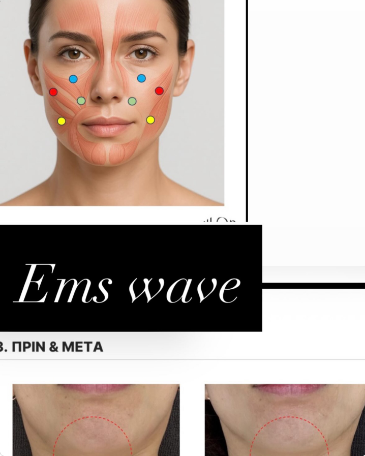Σύσφιξη και ανόρθωση προσώπου με EMS Wave - Πριν και μετά αποτέλεσμα